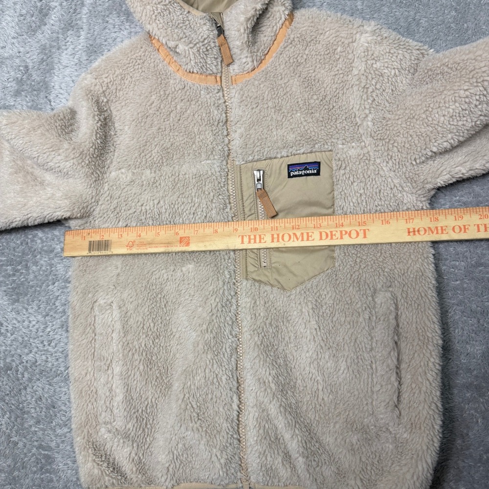 Patagonia Hoody Kids XL Tan Reversible Ready Freddy Fleece Puffer 68095FA22 - Picture 7 of 10